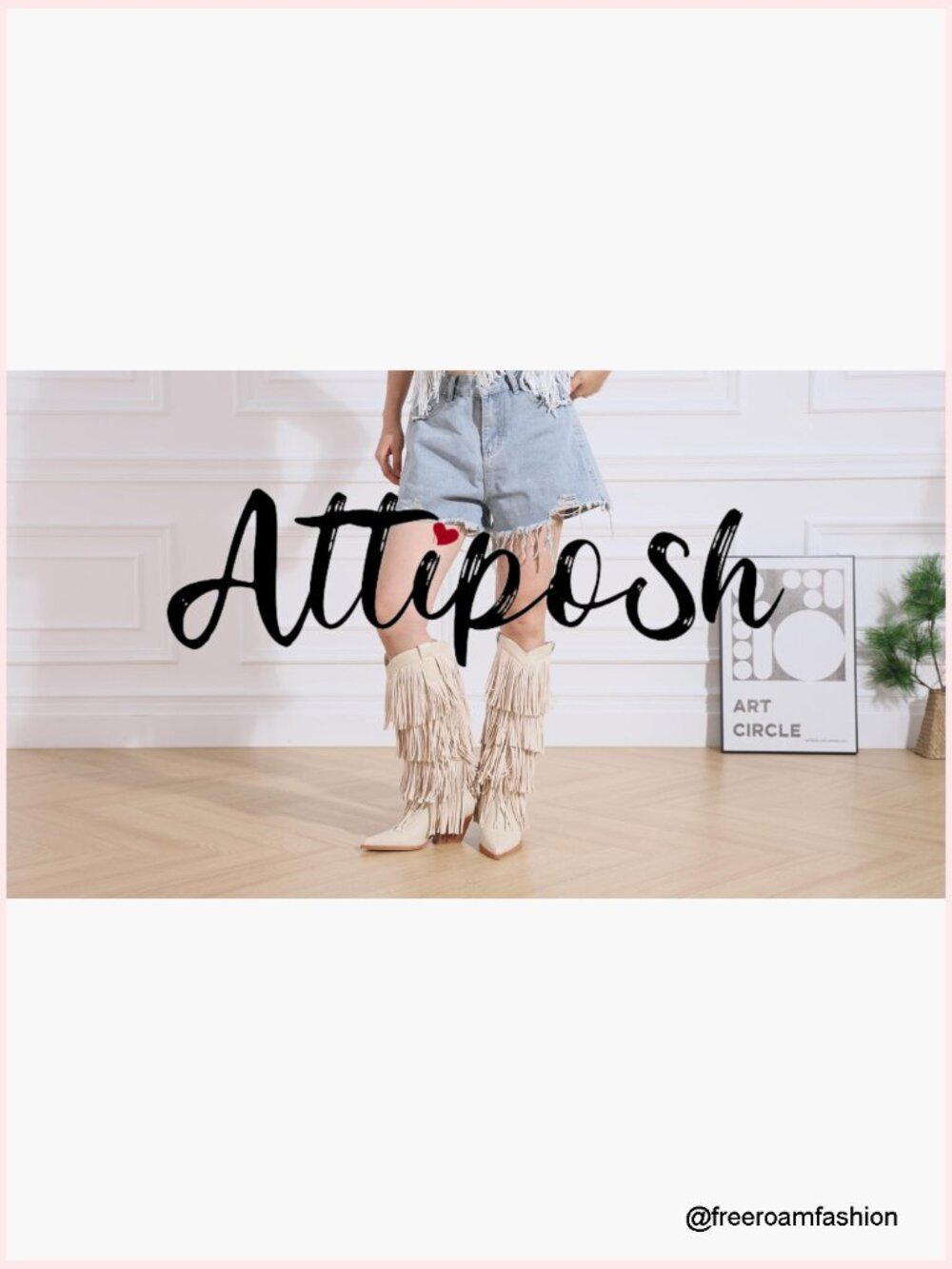 Knee High Fringe Cowboy Boots Chunky Heel Western Pointed Toe Slip On Wide Calf - Picture 7 of 7